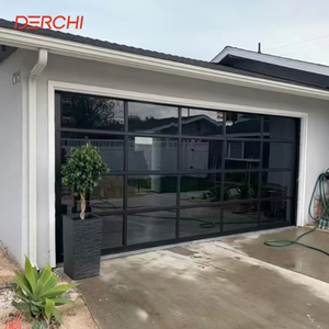 DERCHI Customized Glass Panel Aluminum Frame Insulated Garage Doors