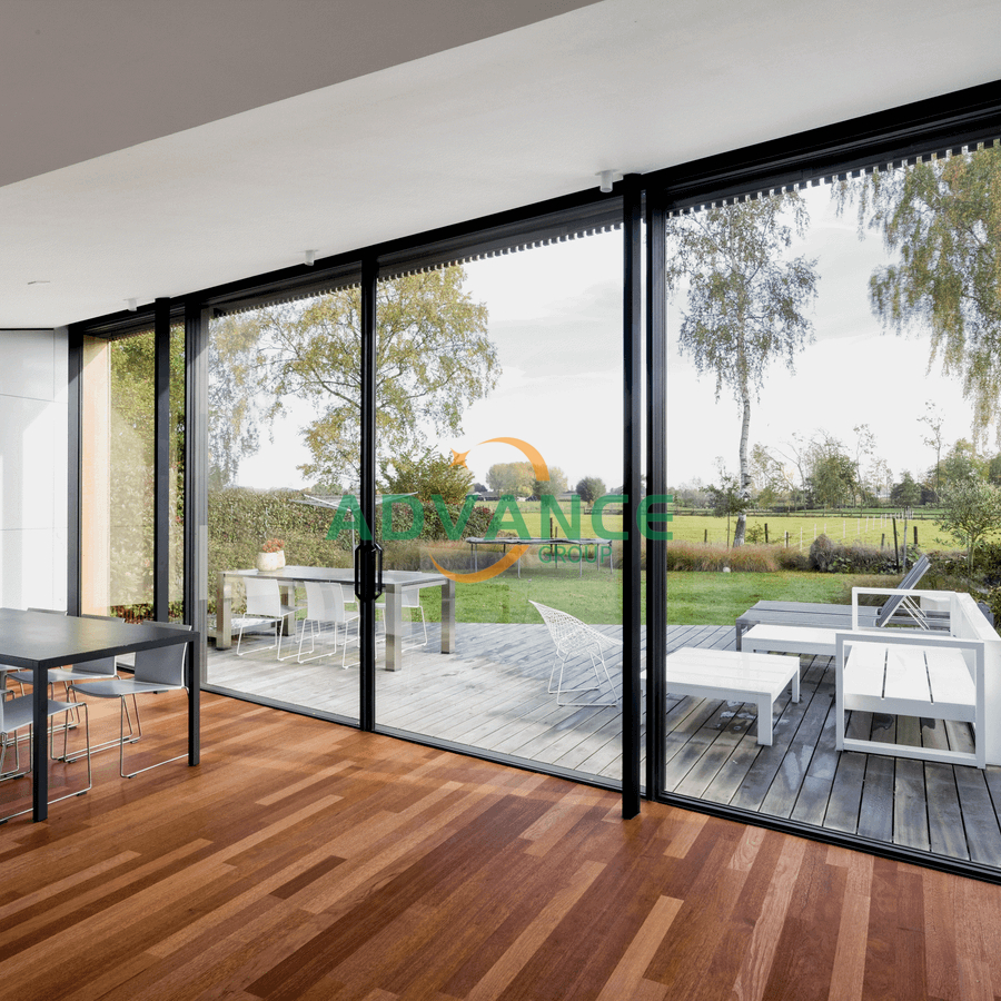 Aluminum Glass Stacking Sliding Door Bullet Proof Slide Glass Door System