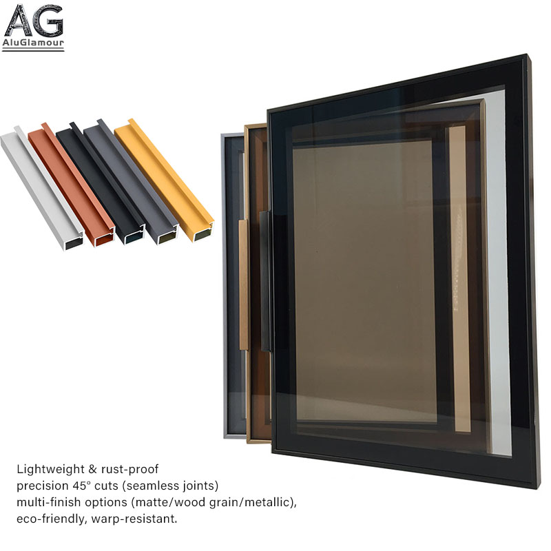 Modern Aluminum Glass Closet Door Minimalist Wardrobe Sliding System Frame