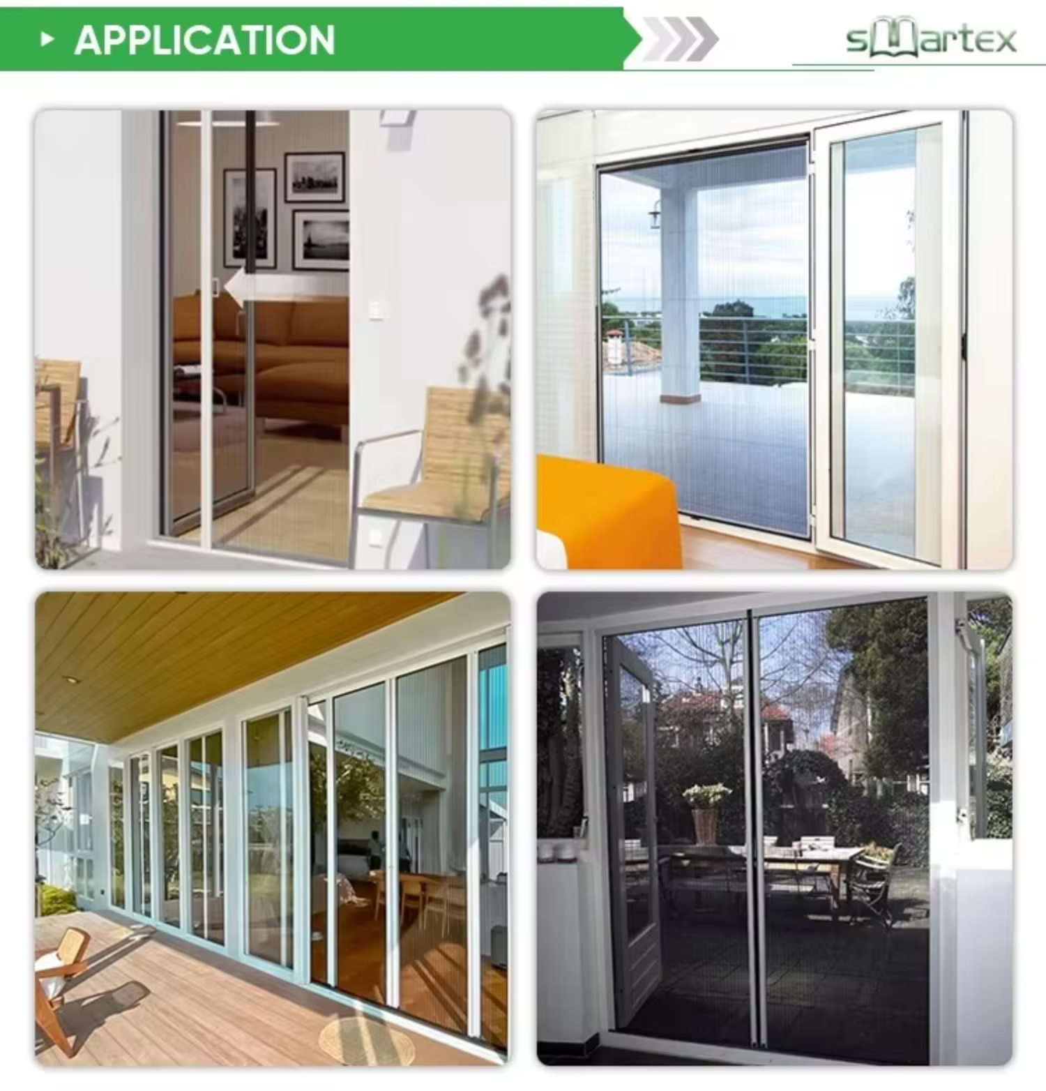 Aluminum Alloy Frame Pleated Mesh Folding Screen Doors Blinds Components Patio Insect Sliding Fly Screen Door