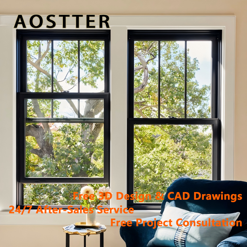 AOSTTER Apartment Project Aluminum Single Hung Window High Cost-Performance Single Hung Window