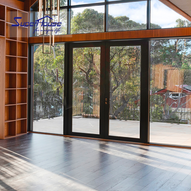 Hurricane Proof Impact Soundproof Smart Interior Doors French Door Thermal Break Front Double Glass Casement Commercial Doors