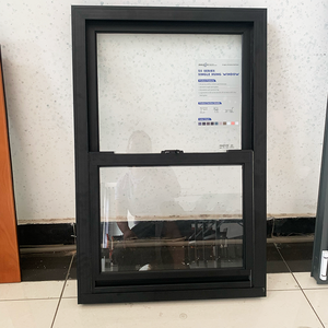 Modern Style Soundproof Ventilation Tempered Glass Aluminum Single Hung Window for Bathroom