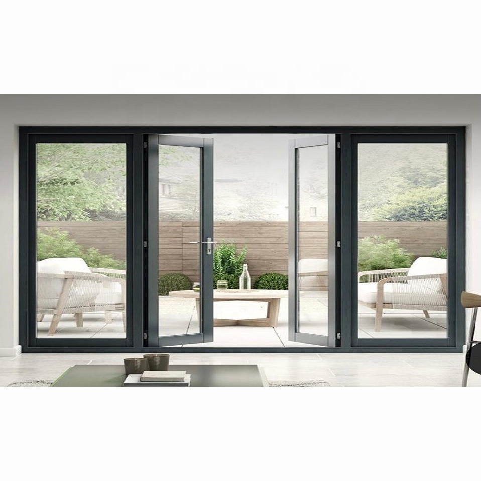Nuoxin Exterior Entry Crittal Doors Design Tempered Glass Aluminum French Door Double Glass Swing Casement Door Soundproof Heat