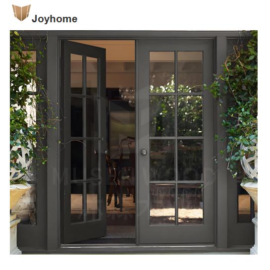 Modern French Style Commercial Aluminum Storefront Door Durable Exterior Glass Door Attractive Design for Outdoor Use for House