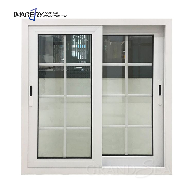 Simple Design Double Glazed 3 Tracks White Grill Frameless House Aluminum Sliding Door Window with Mosquito Net for Philippines