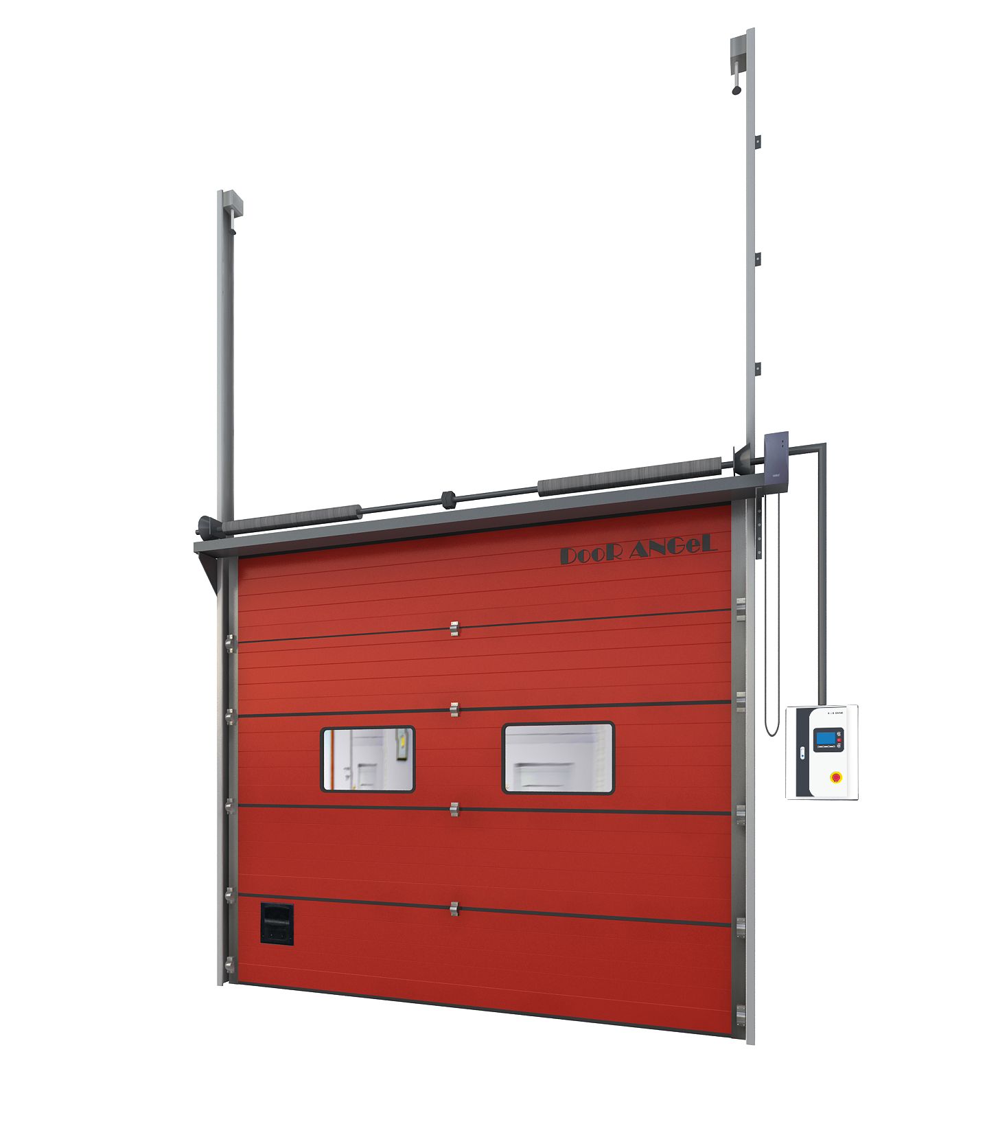 Industrial Workshop Garage Door Thermal Insulated Automatic Overhead Sectional Door with Finished Surface and Windproof Feature