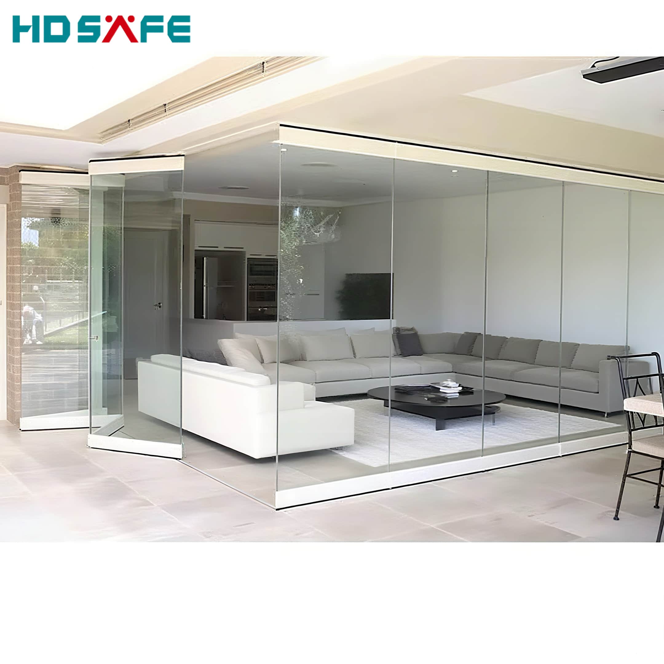 Panoramic Aluminum Bifold Door Modern Folding Glass Door For Villa Patio House Exterior Design Energy Efficient OEM