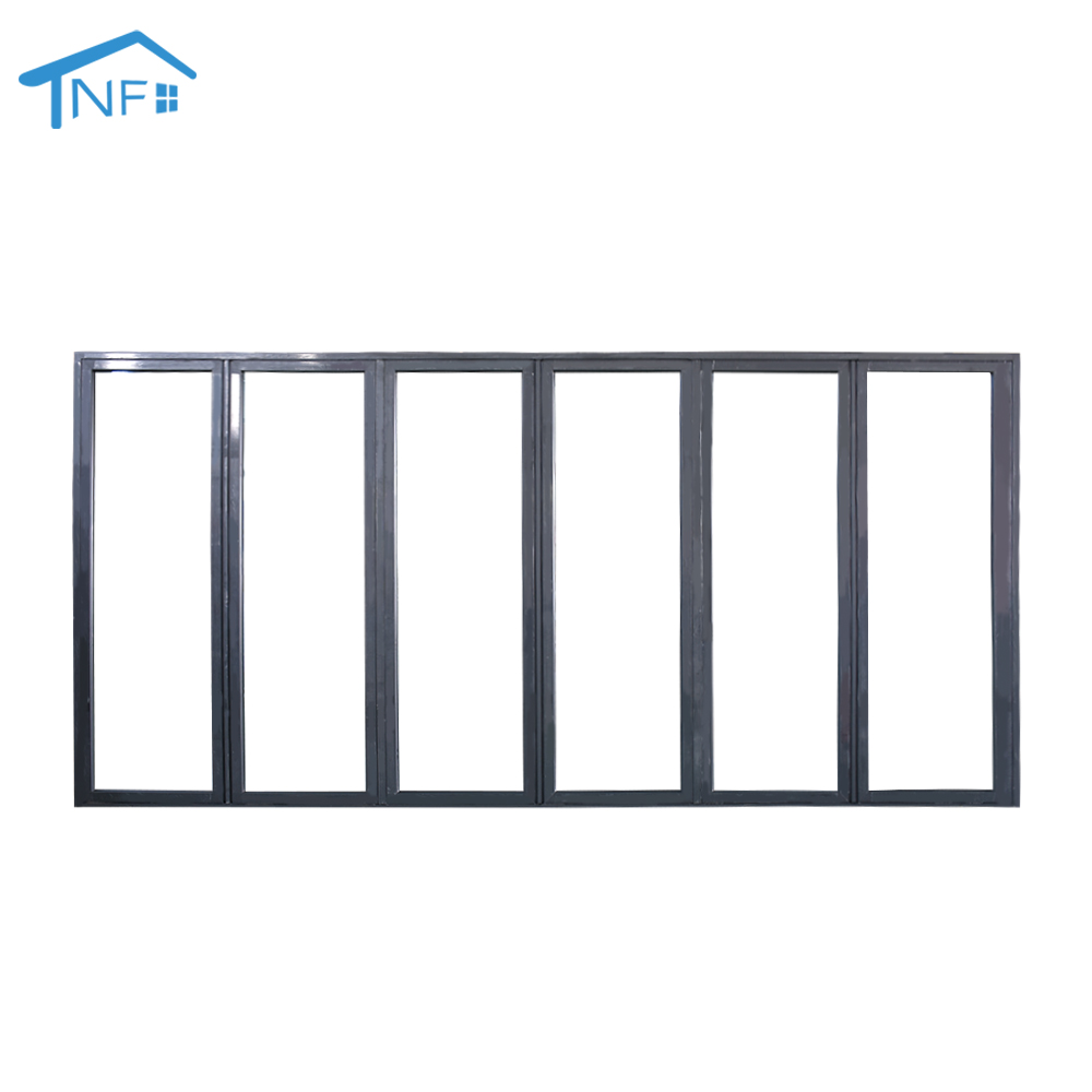 OEM NFRC Waterproof Thermal Break Aluminum Outdoor Exterior Stacking Bi-fold Accordion Folding Sliding Patio Door Bifold Door
