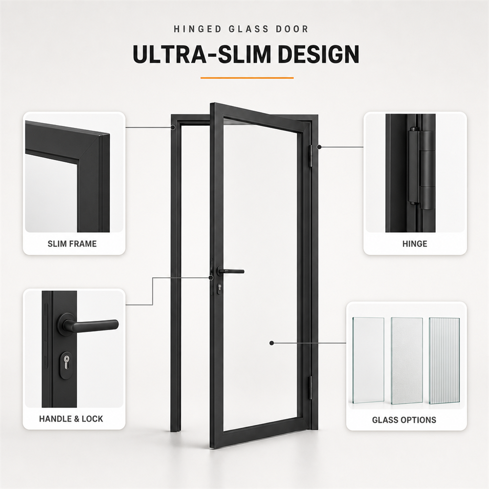 High Quality Aluminum Clad Wood Doors Noise Reduction and Waterproof Modern Design Rust Proof for Building Project Use