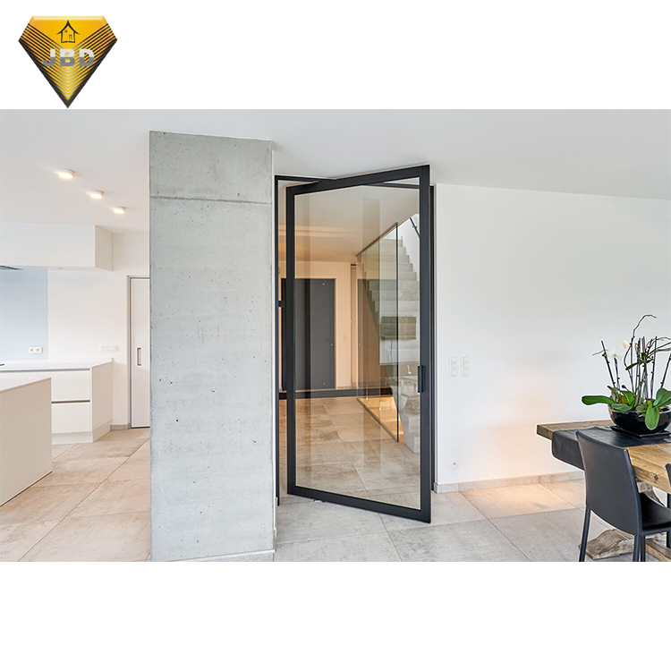 French Open Aluminum Alloy Steel Glass Door Double Entry Side Opening Modern Graphic Design for Hotel Exterior Finished Surface