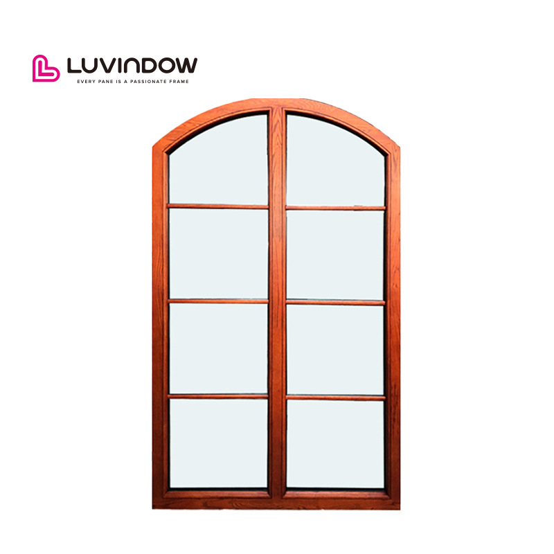 Modern House Designs Wooden Aluminium Casement Arch Window Custom Special Shape Glass Windows
