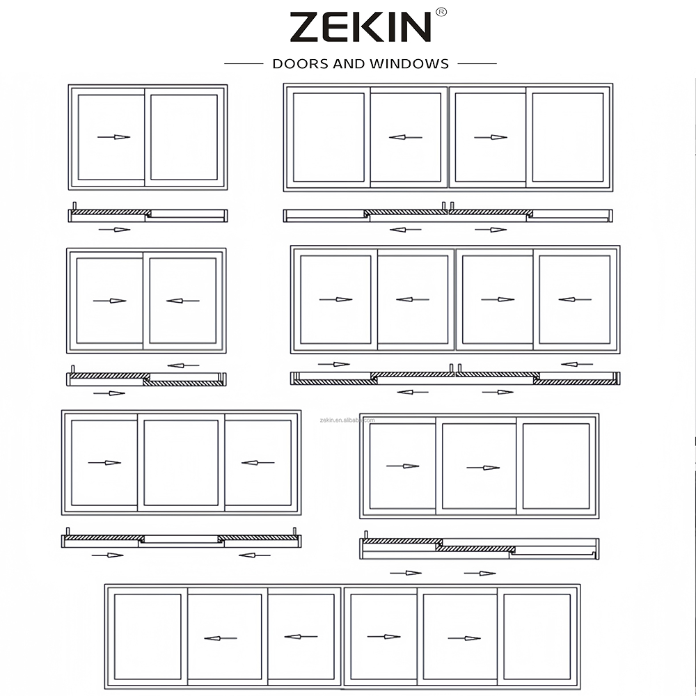 Customized New Products Wholesale Price Latest Design windows and Doors Made in China Aluminum Glass Sliding Window for Sale