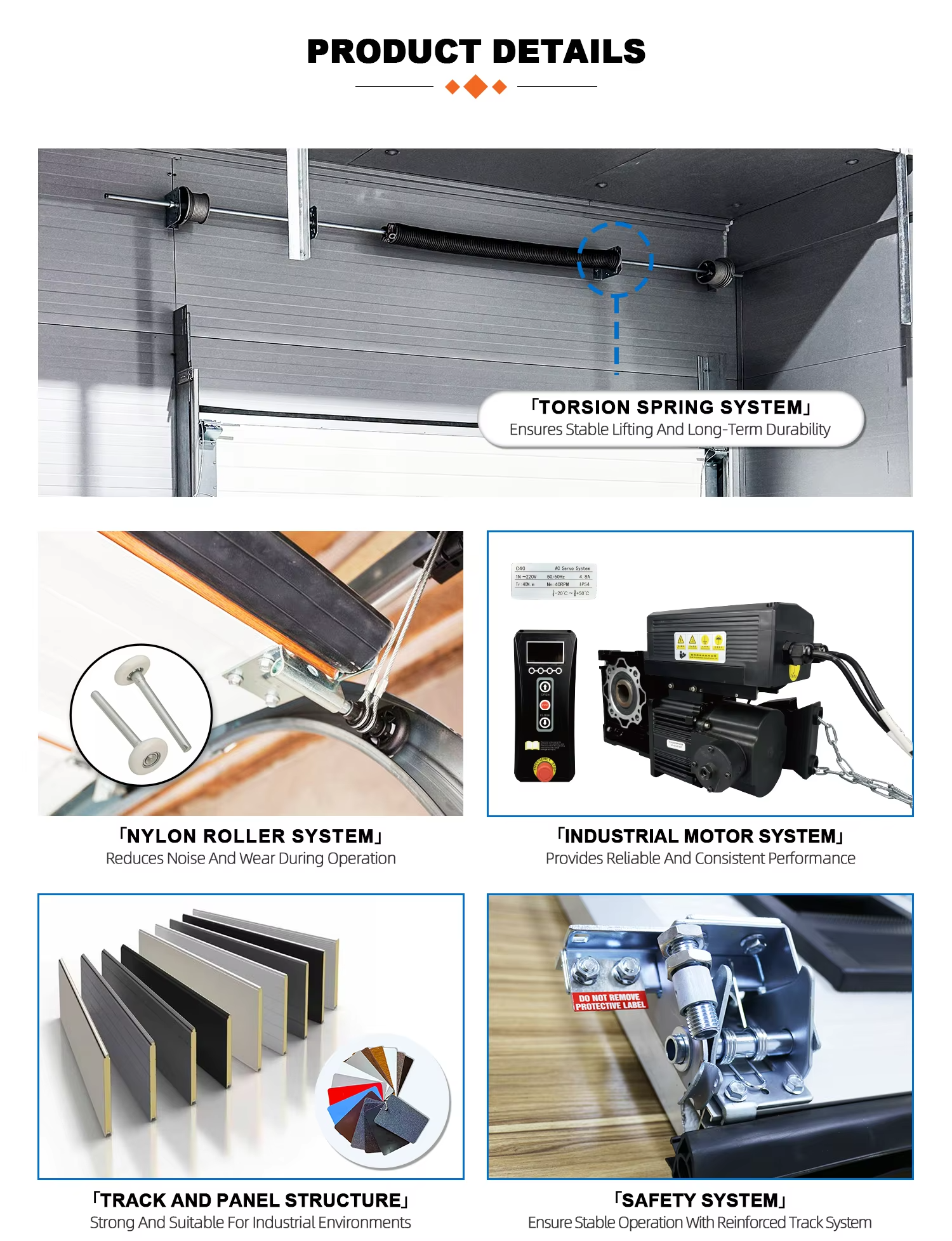 Everbesten Heavy Duty Steel Industrial Sectional Door Sandwich Panel Overhead Sectional Door for Logistics Center Warehouse