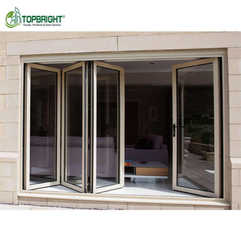 Residential Outdoor Aluminium Folding Glass Door Door Folding Grill Design Bifold Door Exterior