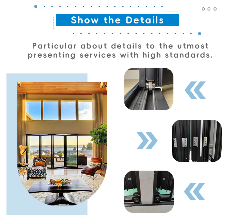 OEM Modern Style Folding Windows and Doors for Balcony China Manufacture Aluminum Alloy Steel Materials for Exteriors Villas
