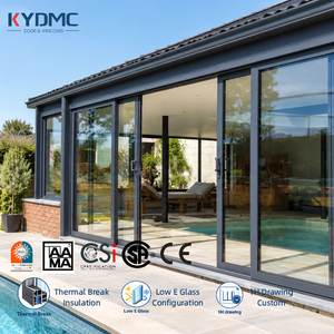Courtyard Entry Sliding Doors Thermal Insulation Double Tempered Glass