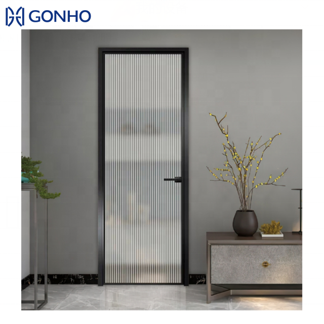 Narrow Frame Interior Glass Casement Doors Aluminum Frame Toilet Casement Door for Bathroom