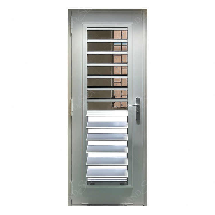 Caribbean Hurricane Proof Aluminum Framed Ventilation Adjustable Glass Louvered Jalouise Front Entry Door for Sale
