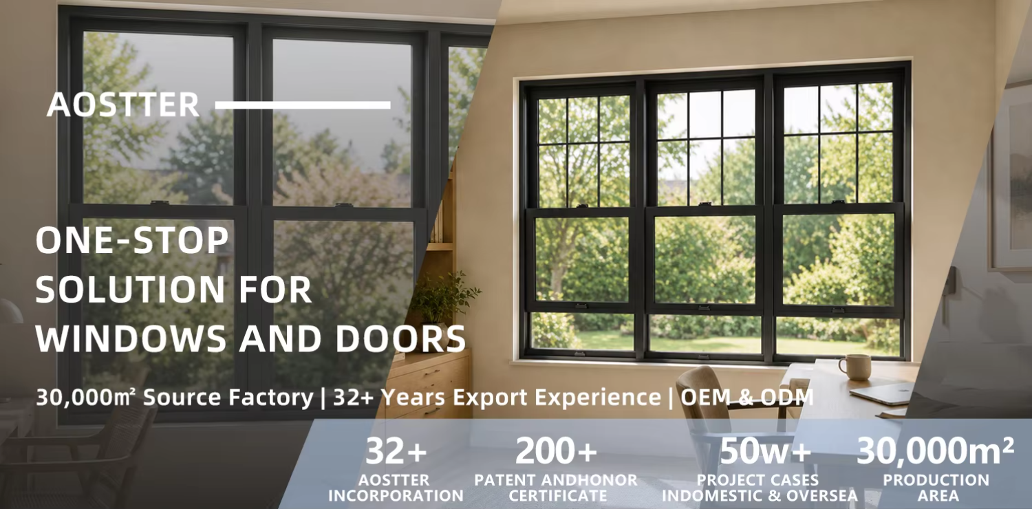 AOSTTER Apartment Project Aluminum Single Hung Window High Cost-Performance Single Hung Window