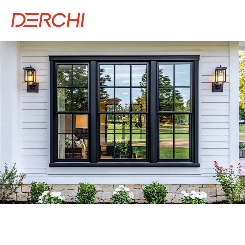 Modern Double Hung Aluminium Alloy Window Small Size Vertical Slide Design New Construction Waterproof Hung Windows For Home
