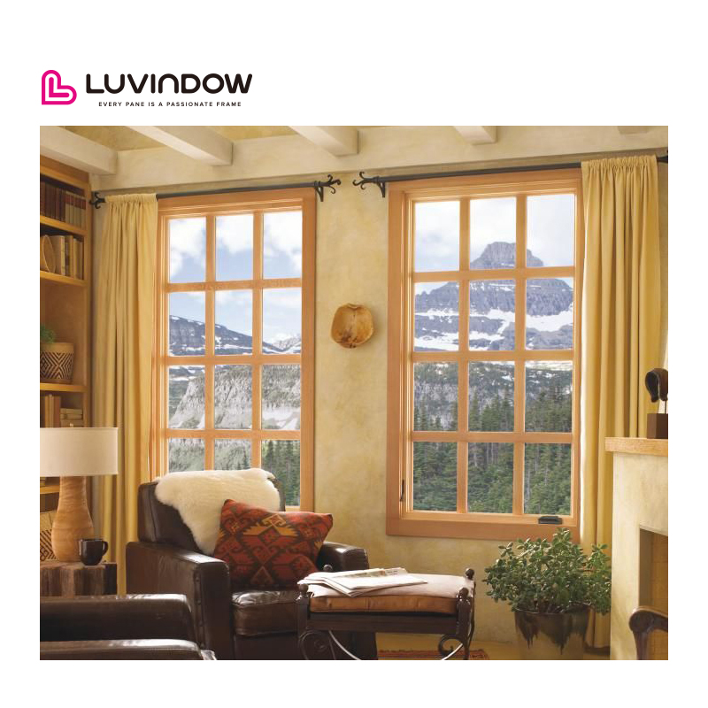 Wholesale Traditional Custom Aluminum Wooden Window Frames Design Tripple Glazed Wood Windows