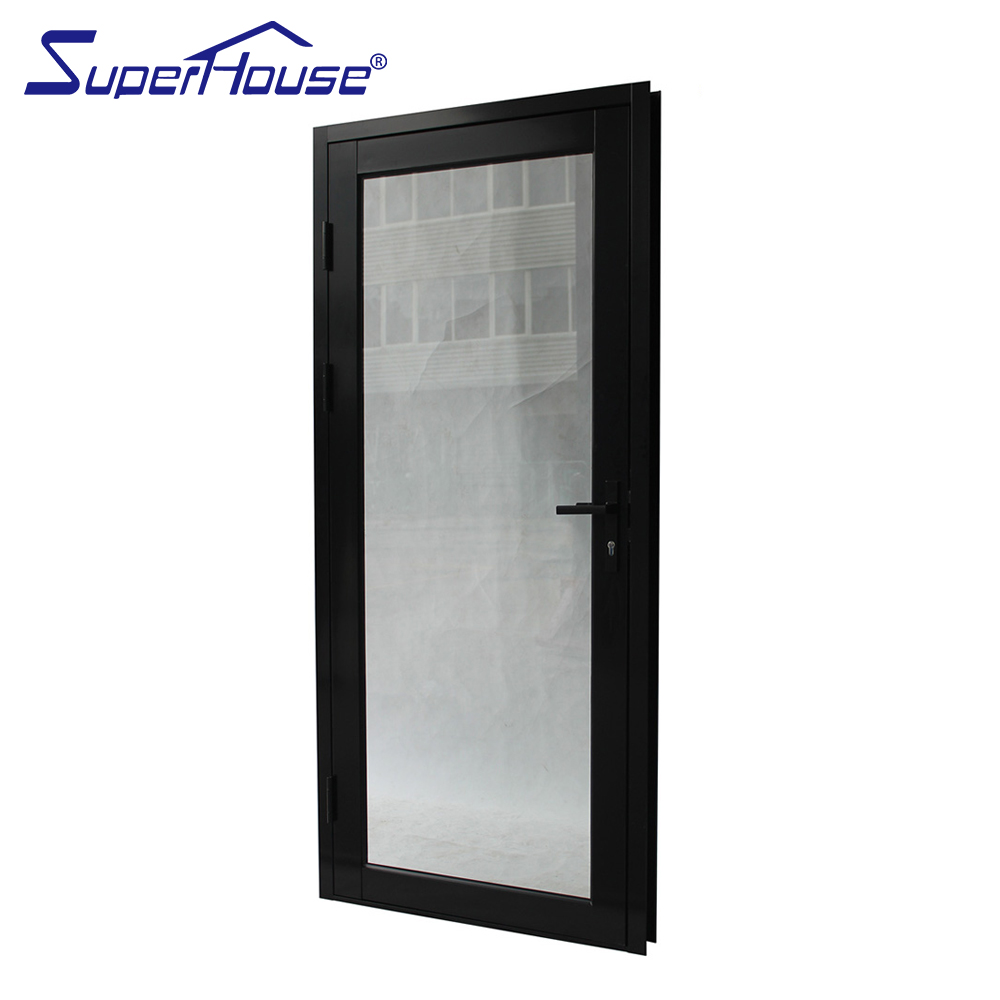 Hurricane Proof Impact Doors Thermal Break Windproof Exterior Aluminum Triple Glazed Hinged Glass Door