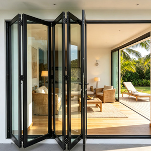 AS2047 CE Glass Aluminum Folding Door Villa Balcony Restaurant Movable Partition Wall