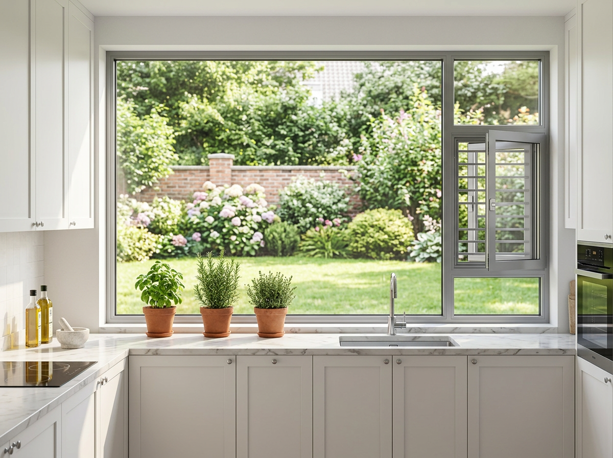 Aluminum Alloy Sliding Combination Window Louver Ventilation Panel Fixed Glass European Design Bathroom Outdoor