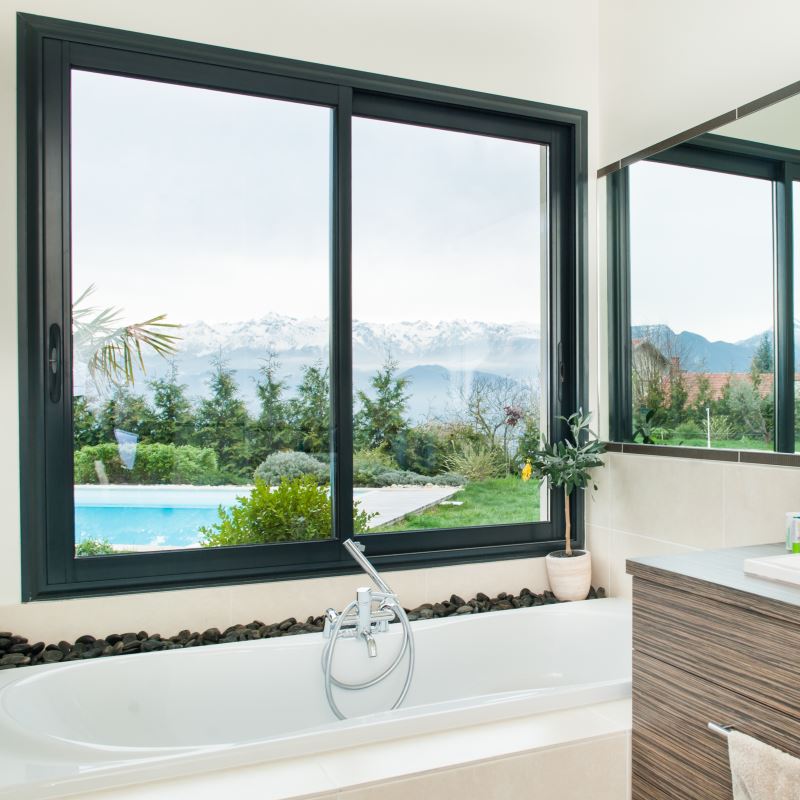 JBD Custom-made Modern Horizontal Sliding Folding Screen Double Tempered Glass Foshan Aluminum Alloy House Building Windows