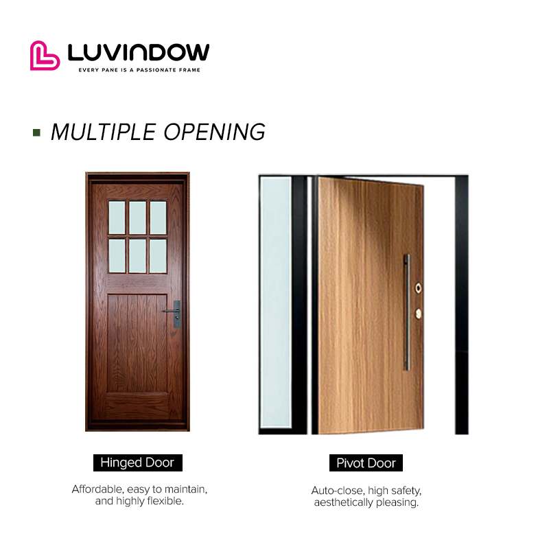 Latest Design Original Factory Main Entrance Exterior Front Entry Doors Porte Solid Wood External Pivoting Doors