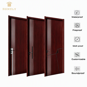 Aluminum&amp;Wood Era Waterproof Durable Aluminum Alloy Modern Interior Doors For Bedroom Kitchen Hotel Office Use