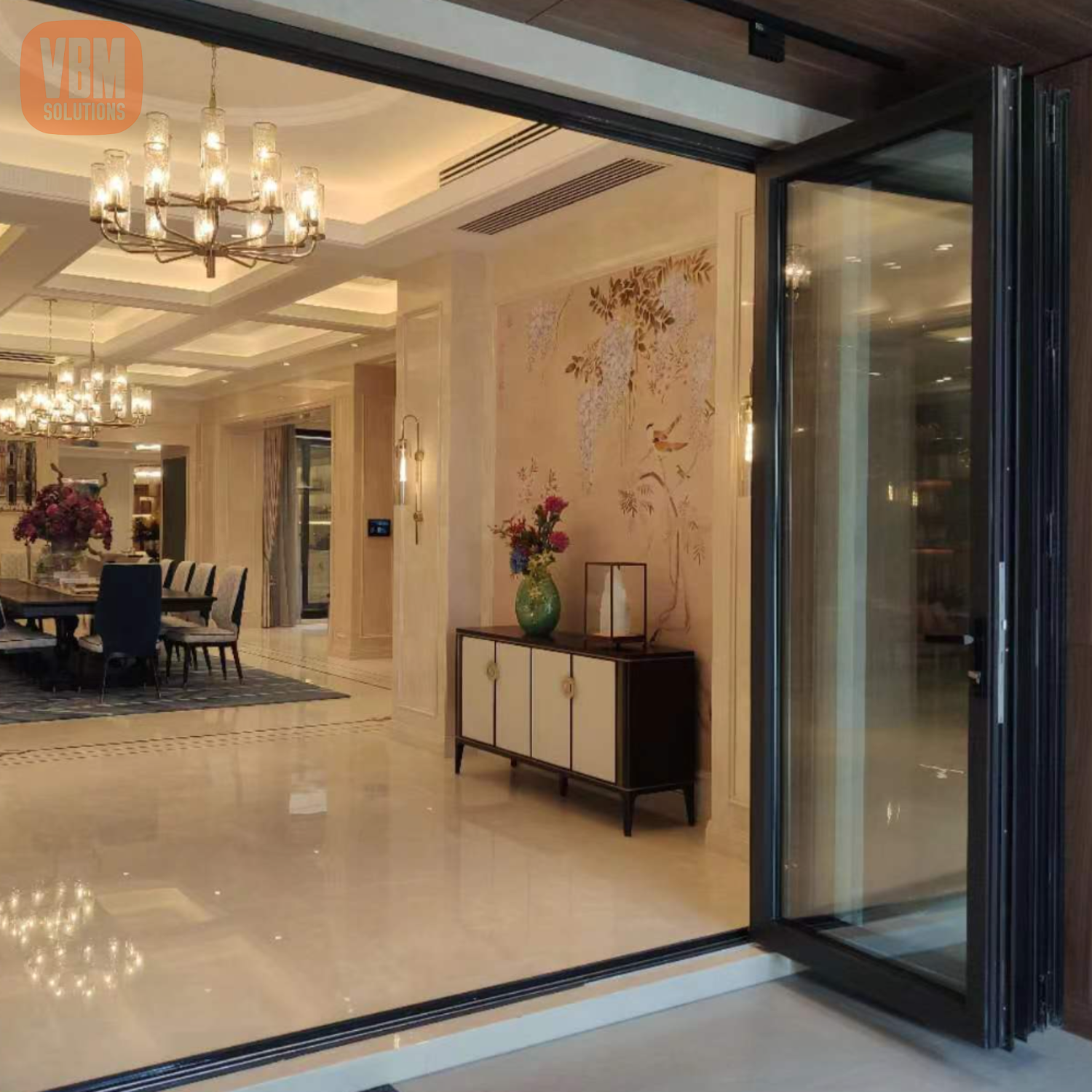 Custom Aluminum Glass Accordion Door Exterior Bi Fold Patio Doors Modern Aluminum Folding Doors for Building