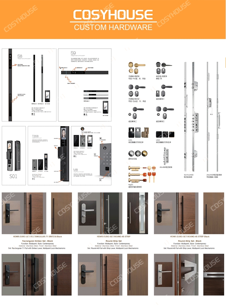 Steel Security Door Exterior Front Entry Door for House Villa Apartment with Custom Lock System