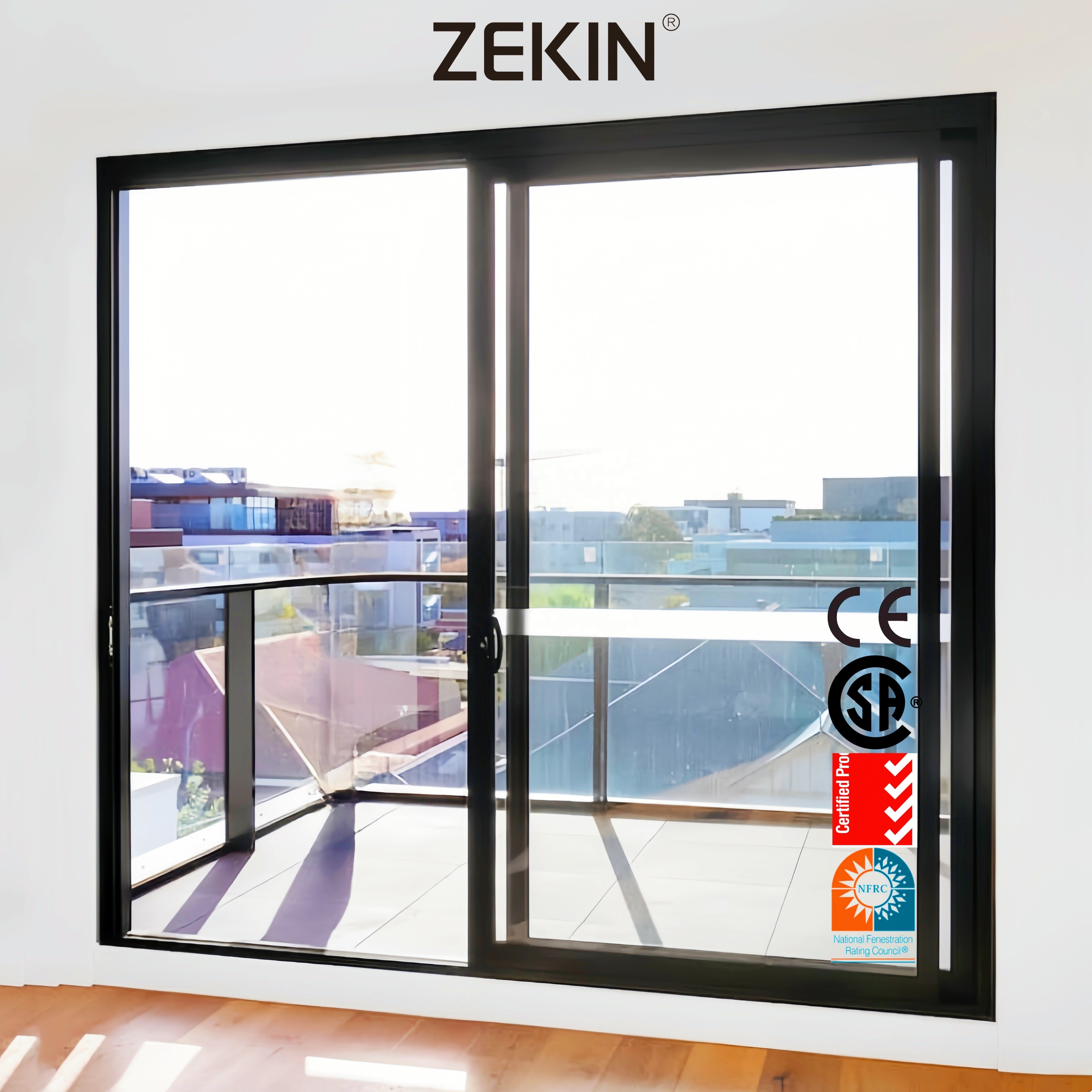 Customized Size Sliding Doors Double Glass Aluminum Doors Heat Insulation Energy Efficient Balcony Sliding Patio Door for Sale