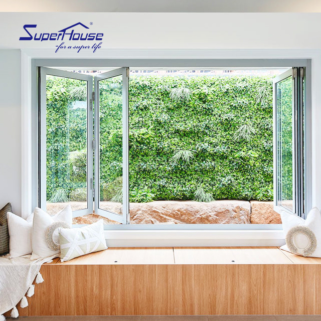 Superhouse House Windows Design Aluminium Bi Fold Window Fold Up Glass Windows For Sale New Graphic Design Stainless Steel