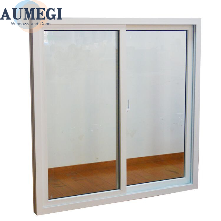 Aumegi Double Glazing Aluminum Glass Sliding Window Green Color Sliding Windows
