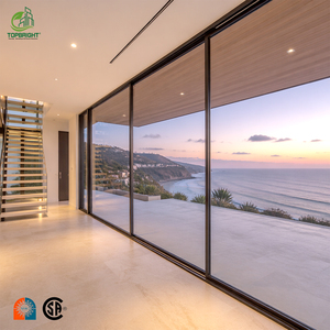 Topbright Customized Modern NFRC Exterior Conceal Hidden Slim Aluminium Glass Pocket Stacking Slide Sliding Patio Door Entry