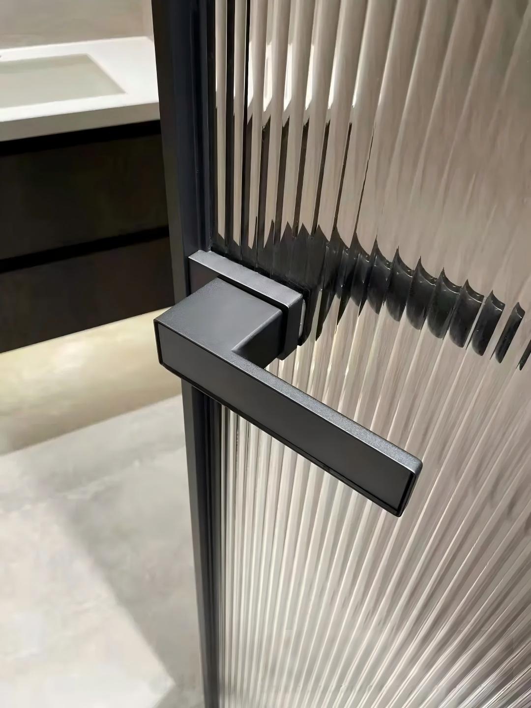 Highly Stylish Aluminium Frosted Glass Bathroom Shower Doors - Interior Swing Glass Door for Toilet, Bedroom &amp; Houses