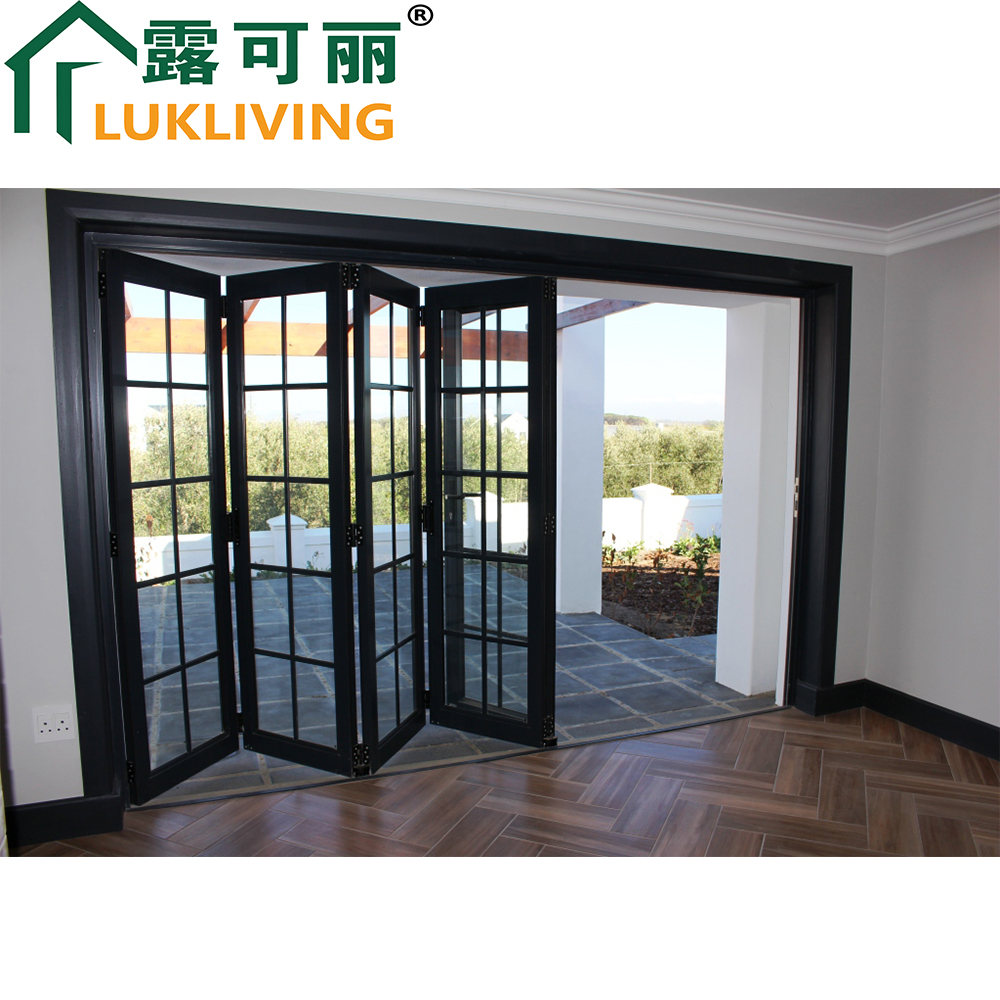 Lukliving Aluminium Bi Fold Doors White Grill Aluminium Bi Folding Door Bifold Doors