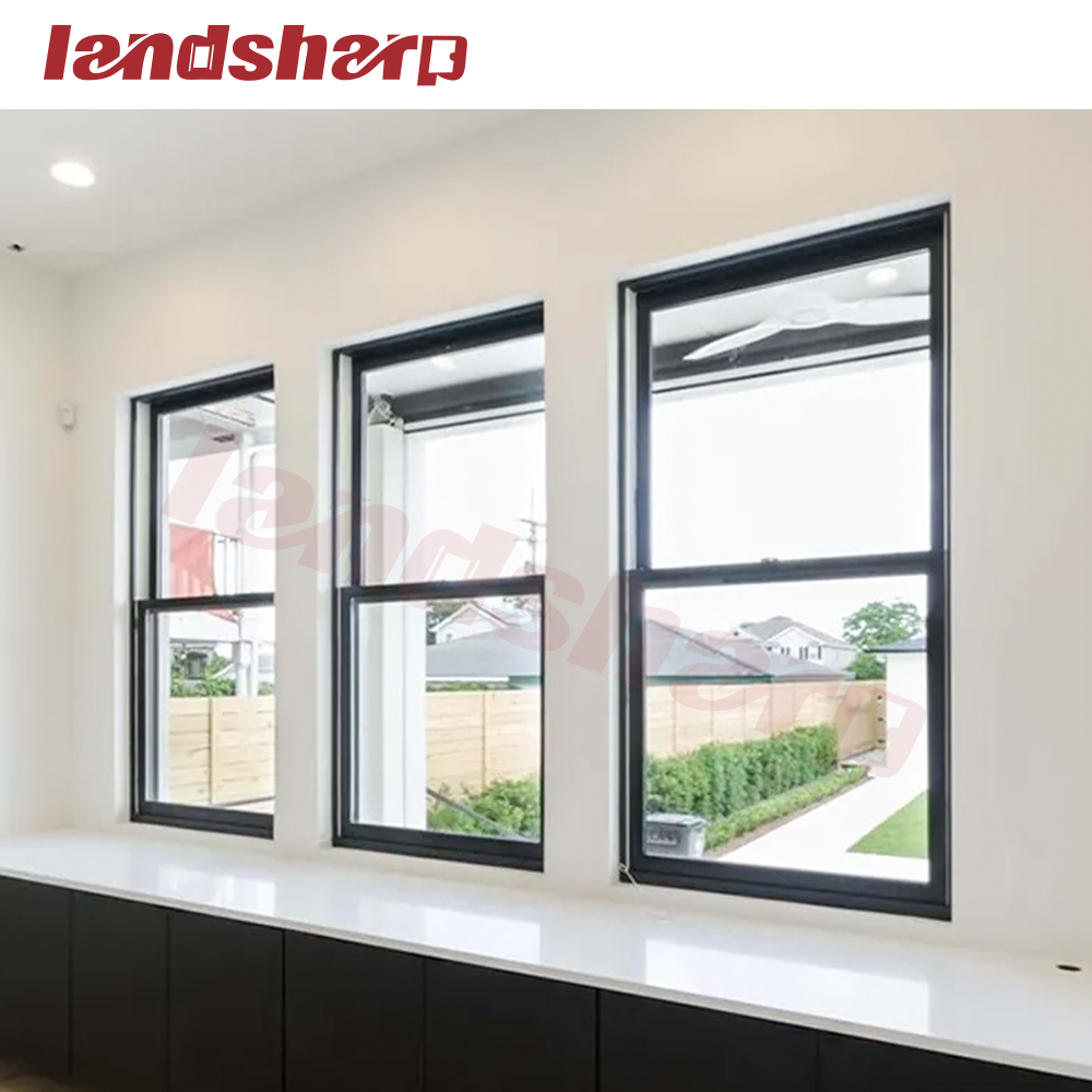 Landsharp As2047 Windows Australian Standard Aluminium Sash Glazed Windows Commercial Double Glazed Aluminium Windows for Hotel