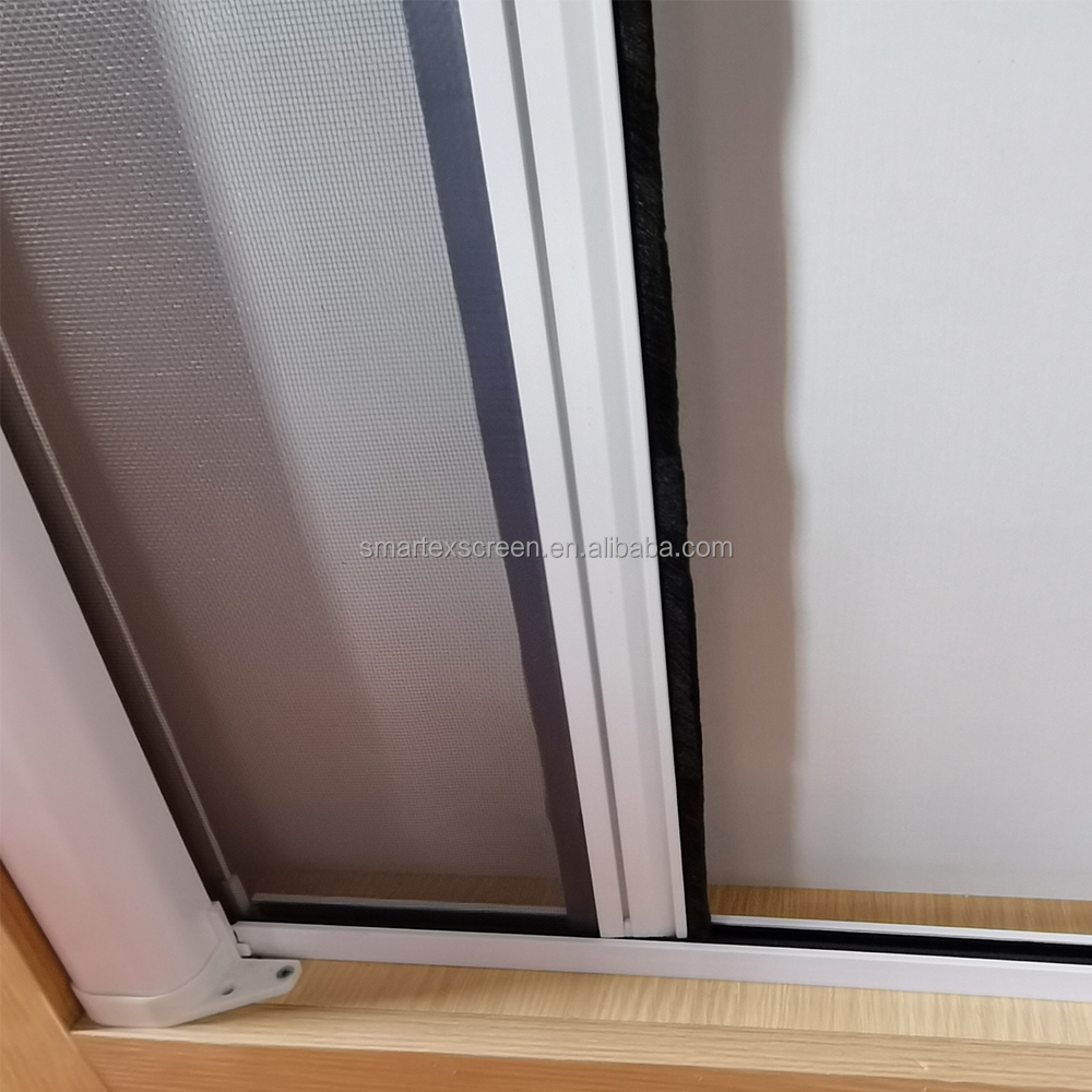 DIY Retractable Screen Door Fiberglass Mesh Roll Up Mosquito Net Door Easy Installation For Home And Patio Use