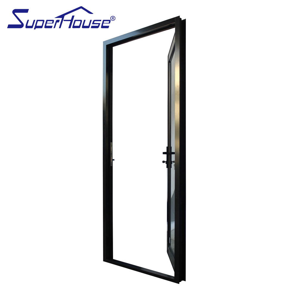Miami NOA Approved Modern Hurricane Proof Impact Resistance Triple Glazed Aluminum Alloy Hinged Patio Door With Finished Surface