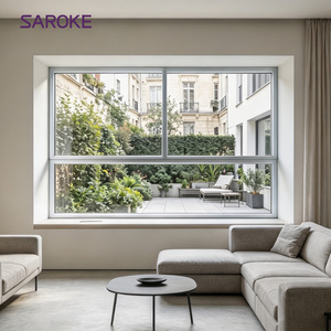 Thermal Insulated Simple Design White Aluminum Sliding windows for Living Room