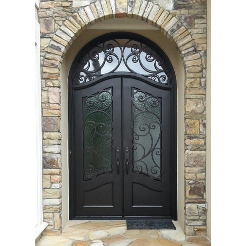 European Standard Aluminum Alloy Steel Framed Swing Glass Door Crittall Style Wrought Iron Anti-Theft Double Glazed French Doors