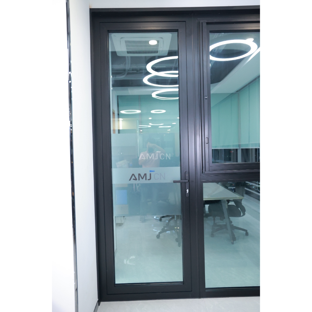 NFRC Aluminum Optional Automatic Frosted Glass Exterior Aluminum Frame Door Casement Door French Hinged Swing Door