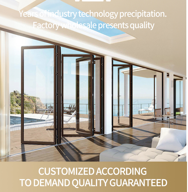 Aluminum Glass Folding Bifold Panel Door Cottage Interior Ideal European Homes and Small Spaces Folding Door