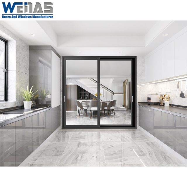 Stable Double Glass Soundproof Windproof Aluminium Heavy Duty Exterior Sliding Door