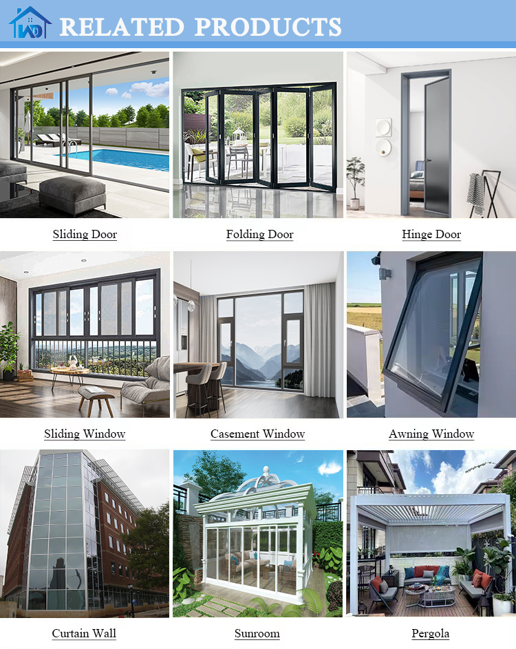Modern Design Large Triple Glass Bi Fold Aluminium Vertical Sliding Folding Window Door Hurricane-Proof Impact Folding Aluminum