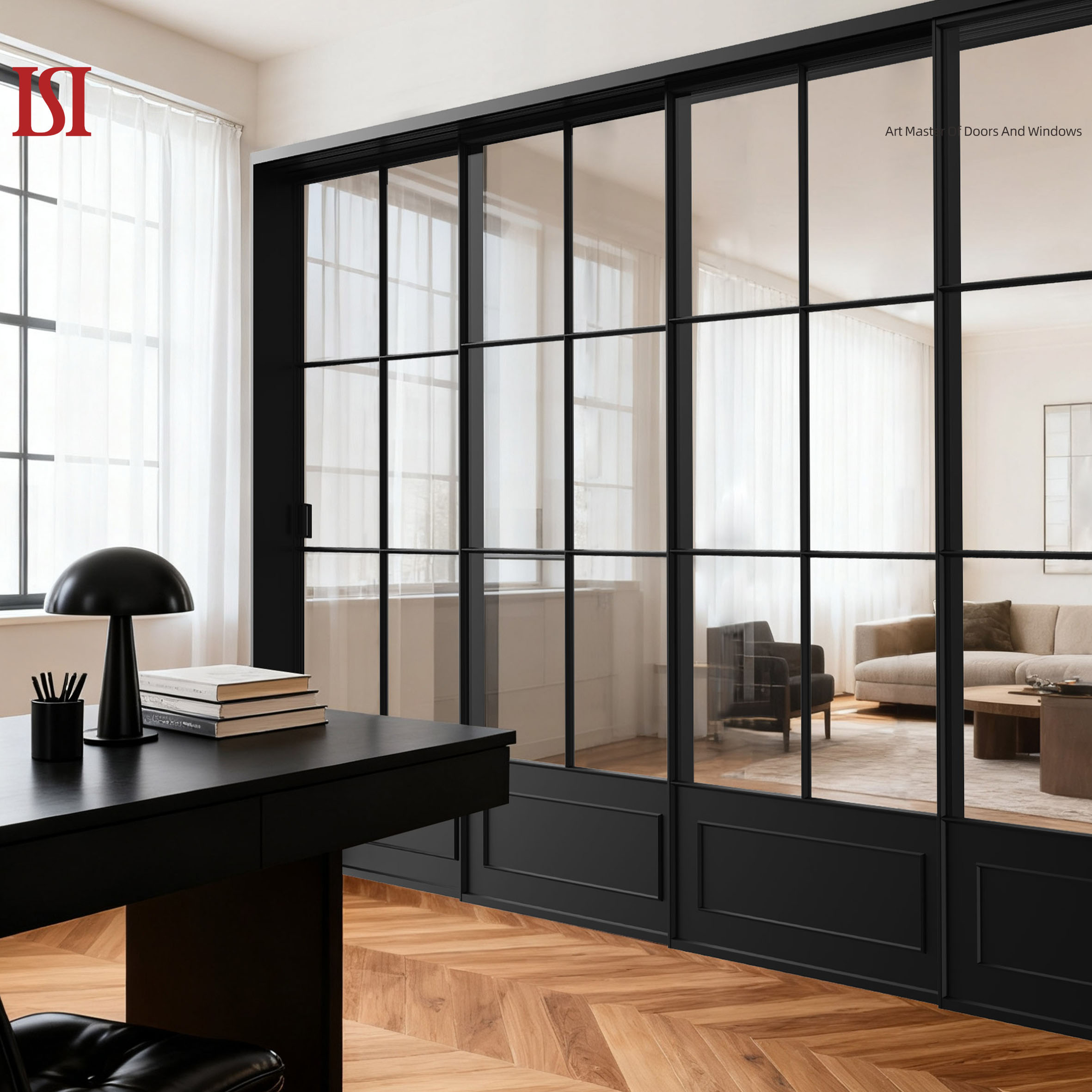 Aluminum Alloy Sliding Doors Sound Heat Insulation Minimalist Design 5-Year Warranty OEM/ODM Customization Interior Hotel Living